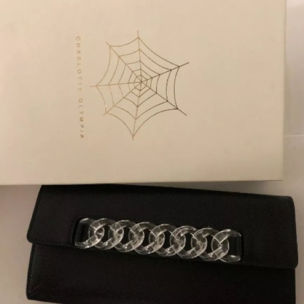 Charlotte Olympia Black Long Chain Link Wallet